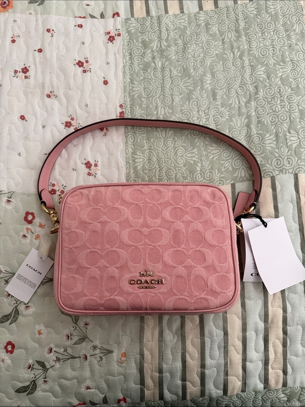 Coach Pink Denim Carey